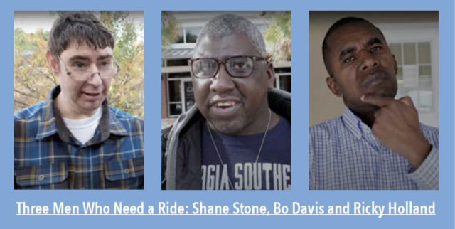 Three men who need a ride: Shane Stone, Bo Davis and Ricky Holland