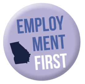 Employment First Button with a silhouette map of Georgia