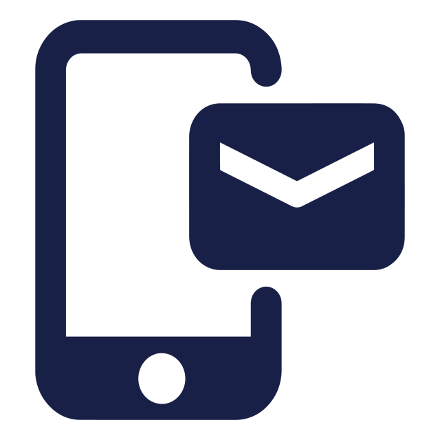 Envelope Icon Overlapping Cellphone Icon