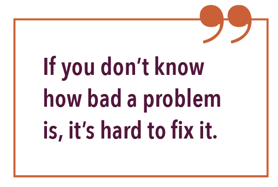 If you don’t know how bad a problem is, it’s hard to fix it.