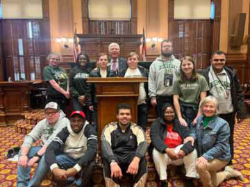 Theresa Davis and IPSE students with Rep. Larry J. "Butch" Parrish