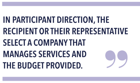 IN PARTICIPANT DIRECTION, THE RECIPIENT OF THEIR REPRESENTATIVE SELECT A COMPANY THAT MANAGES SERVICES AND THE BUDGET PROVIDED.